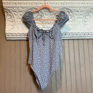 Light blue floral body suit